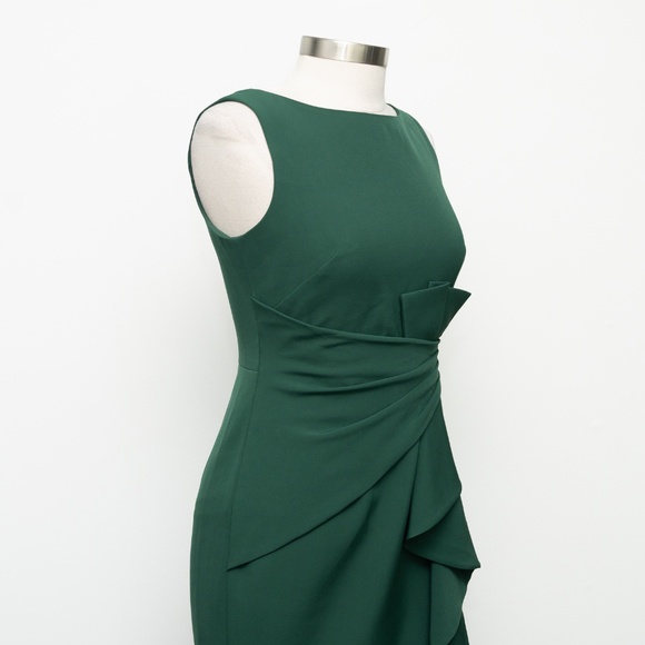 Eliza J Green Ruffle Front Gown Size 6 - Picture 9 of 12